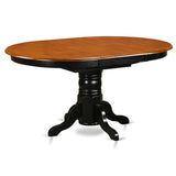 East West Furniture AVON7-BLK-LC 7 Piece Dining Table Set Consist of an Oval Dining Room Table with Butterfly Leaf and 6 Faux Leather Upholstered Chairs, 42x60 Inch, Black & Cherry East West Furniture