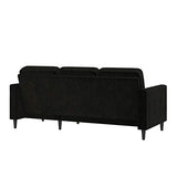 CosmoLiving by Cosmopolitan CosmoLiving Strummer Reversible Sectional Couch, Black Velvet Sofa (DA038-BK) CosmoLiving by Cosmopolitan