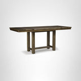 Signature Design by Ashley Moriville Rustic Farmhouse Counter Height Dining Extension Table, Separate Extension Leaves, Seats 8, Wood, 36" W x 86" D x 36" H, Brown Signature Design by Ashley