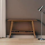 Linon Melissa Mid-Century Modern Walnut Console Table Linon