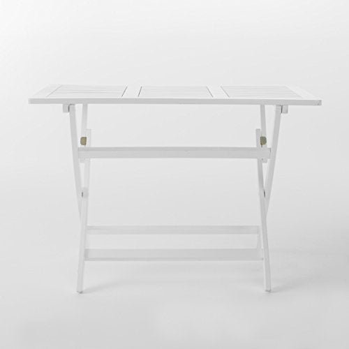 Christopher Knight Home Positano Outdoor Acacia Wood Foldable Dining Table, Pu/ White Christopher Knight Home