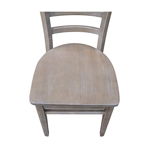 International Concepts Set of Two Emily Side Dining Chairs, Washed Gray Taupe IC International Concepts