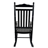 Balcony Porch Adult Rocking Chair, Wood Outdoor Indoor Porch Rocker Chair for Adult, All Weather- Resistant Patio Rocking Chair for Garden, Lawn, Balcony, Backyard, Black AOCOROE