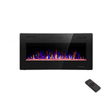 R.W.FLAME 36 inch Recessed and Wall Mounted Electric Fireplace, Ultra Thin ad Low Noise, Fit for 2 x 4 and 2 x 6 Stud, Remote Control with Timer,Touch Screen,Adjustable Flame Color and Speed R.W.FLAME