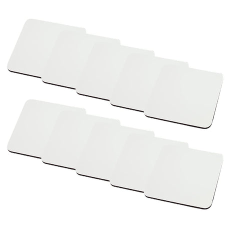 MR.R 10 Pieces Sublimation Blanks Square Cup MDF Coasters, Raw Wood Back Hardboard Sublimation Coasters Blanks,Absorbent Heat Transfer Cup Coasters for Drinks, Party Supplies Coasters and DIY Craft MR.R