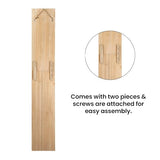 Glitzhome Welcome Sign with 4 Interchangeable Floral Wreaths for Front Door Porch, Farmhouse Wooden Hanging Wall Sign for Seasons Spring Fall Harvest Thanksgiving Christmas, 60”H, Natural Glitzhome