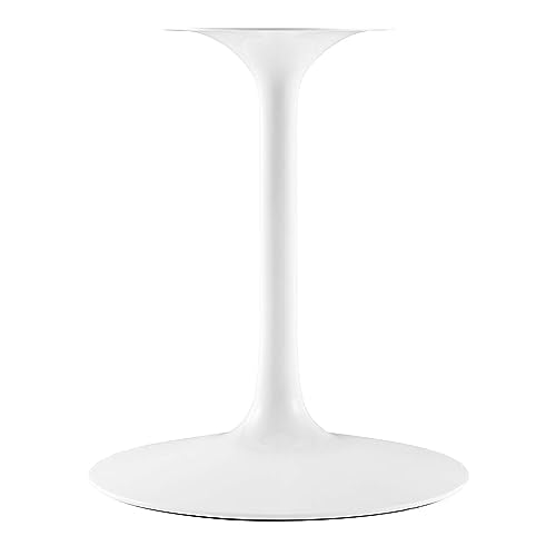 Modway Lippa 60" Oval-Shaped Mid-Century Modern Dining Table with Artificial Marble Top and White Base Modway