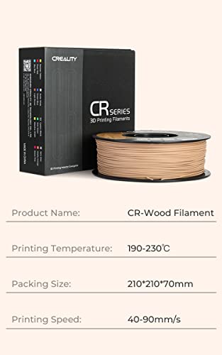 Creality Wood Filament PLA, 3D Printer Filament 1.75 mm, Smooth Silk Texture, Toughness, 1kg(2.2lbs)/Spool Printing Filament, for All FDM Printers (Wood) - WoodArtSupply