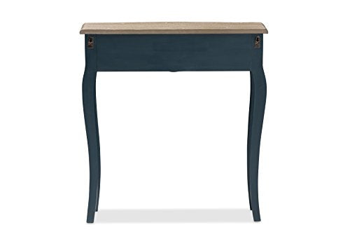 Baxton Studio Elancourt Classic and Provincial Spruce Finished Console Table, Blue Baxton Studio