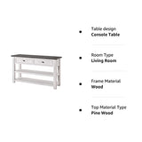 Martin Svensson Home Monterey Solid Wood Sofa Console Table White with Grey Top Martin Svensson Home