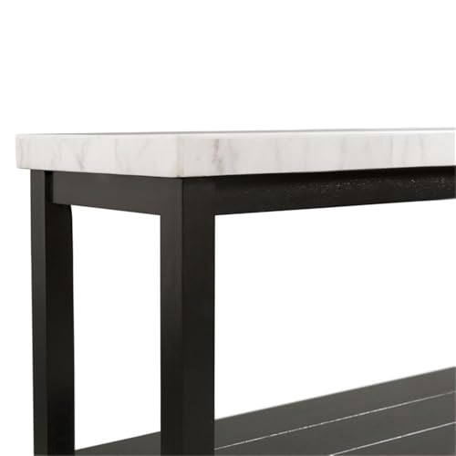Picket House Furnishings Evie Wood Frame & Marble Top Console Table-White/Black Picket House