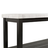 Picket House Furnishings Evie Wood Frame & Marble Top Console Table-White/Black Picket House