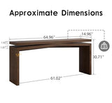 HZSSDTKJ 65-Inch Rustic Solid Wood Veneer Long Console Table, Farmhouse Entryway Sofa Side Table for Living Room, Hallway, Behind Couch and Apartment, Easy Assembly (Antique Rustic Brown-04) HZSSDTKJ