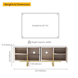 homary Modern TV Stand for TVs Up to 55", Long Entertainment Center with Storage Cabinets TV Console Table for Living Room, Bedroom (Off White, 59.1" W x 15.7" D x 23.6" H) homary