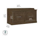kathy ireland Home by Bush Furniture Woodland Shoe Storage Bench with Doors, 40", Ash Brown (WDS140ABR-03) Bush Business Furniture