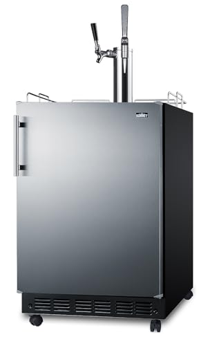 Summit 24" Nitro Cold Brew/Cold Brew Kegerator, Combination Dual Tap Kit, Stainless Steel- SBC7BRSCM2 Summit Appliance