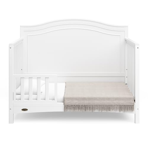 Graco Paris 4-in-1 Convertible Crib (White) - GREENGUARD Gold Certified, Converts to Toddler Bed, Daybed and Full Bed, Fits Standard Crib Mattress, Adjustable Mattress Base Graco