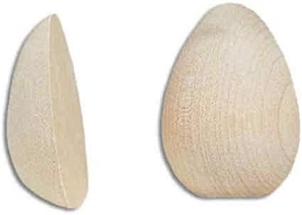 Pack of 60 Smooth Solid White Birch Unfinished Wood Split Eggs by Factory Direct Craft - Tiny Wooden Half Eggs for Easter Holiday and Everyday Factory Direct Craft