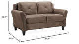 Lifestyle Solutions Harrington Loveseat, Black Studio Living