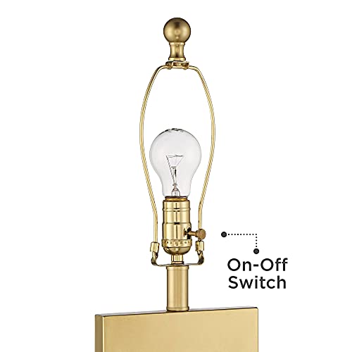360 Lighting Marshall Modern Glam Luxury Table Lamp 30" Tall Gold Metal Open Base Oatmeal Rectangular Shade Decor for Living Room Bedroom House Bedside Nightstand Home Office Entryway 360 Lighting