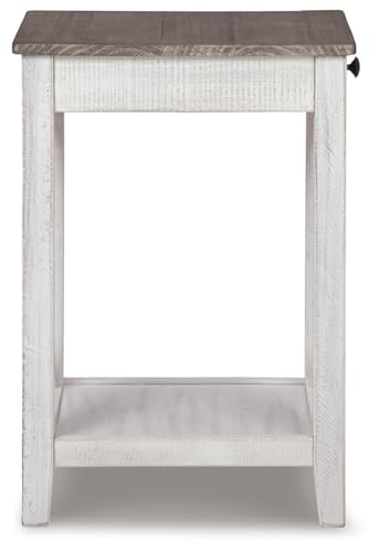 Signature Design by Ashley Adalane Modern Farmhouse Accent End Table, Whitewash Signature Design by Ashley