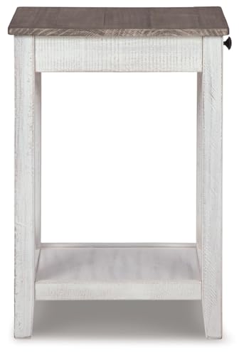 Signature Design by Ashley Adalane Modern Farmhouse Accent End Table, Whitewash - WoodArtSupply