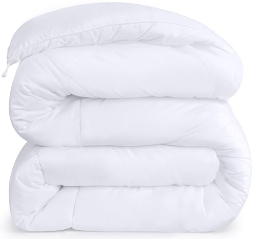 Utopia Bedding Comforters King Size, All Season Duvet Insert, Down Alternative Box Stitched Bed Comforter with Corner Tabs, Machine Washable (White) Utopia Bedding
