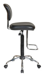 Office Star DC Series Pneumatic Drafting Chair with Vinyl Stool and Back, Heavy Duty Chrome Teardrop Footrest, Black Office Star Products