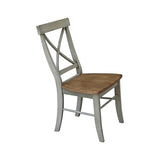 International Concepts X-Back, Set of 2 Chair, Distressed Hickory/Stone IC International Concepts