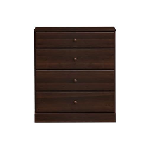Prepac Astrid Simplistic 4-Drawer Dresser for Bedroom, Functional Bedroom Dresser Chest of Drawers 18.25" D x 30" W x 34" H, Espresso, EDBR-0401-1 Prepac
