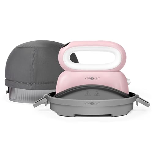 HTVRONT Hat Press Machine - Hat Press Heat Machine for Caps/Hats/Pillows Intuitive Display Screen- Flexible Temperature & Countdown Setting- Fast & Even Heat Portable Pink Heat Press HTVRONT