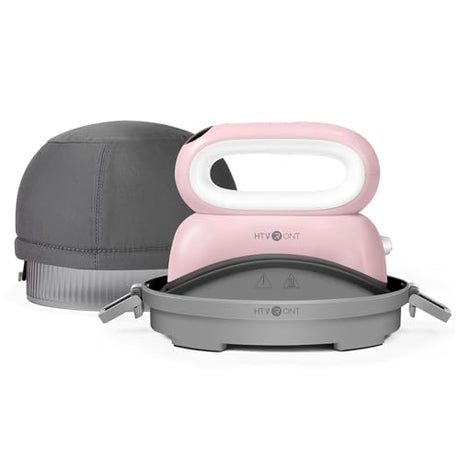 HTVRONT Hat Press Machine - Hat Press Heat Machine for Caps/Hats/Pillows Intuitive Display Screen- Flexible Temperature & Countdown Setting- Fast & Even Heat Portable Pink Heat Press HTVRONT