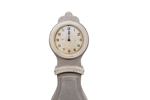 Creative Co-Op Distressed Grey Wood Grandfather Style Wall Clock Creative Co-Op