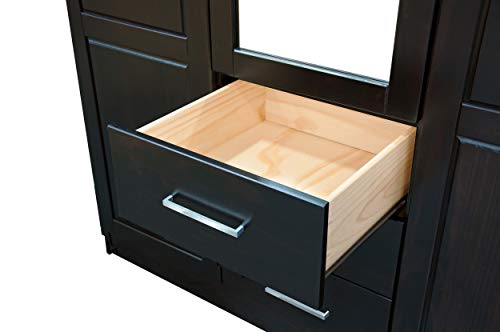 Palace Imports 100% Solid Wood Metro 2-Door Wardrobe Armoire w/Raised Panel Doors, Java, 37.75" w x 72" h x 20.75" d, Renewable Eco-Friendly Wood, Made in Brazil Palace Imports