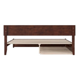 AFI, Wesley King Platform Bed with Panel Footboard & Twin XL Trundle, Walnut AFI