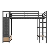 ICIUIOIR Full Size Loft Bed with Storage, Space-Saving Loft Beds with Shelves, Drawers, Pegboard and Wardrobe, MDF + Metal Bed Frame/Full ICIUIOIR