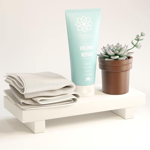 Greatseas Bathroom Tray Bathroom Decor, Small Bathroom Counter Organizer Wood Pedestal Stand, White Wood Tray for Kitchen Sink Vanity Countertop, Dish Soap Holder Display Risers 8.7" x 3.5" x 1.6" Greatseas