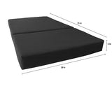 D&D Futon Furniture Black Twin Size Shikibuton Trifold Foam Beds 6 x 39 x 75, 1.8 lbs high Density Resilient White Foam, Floor Foam Folding Mats. D&D Futon Furniture