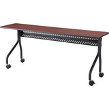 Iceberg OfficeWorks Premium Mobile Training Table – 72” Rectangular Desk with Locking Wheels, Mahogany Top & Black Frame – Rolling Conference Table for Offices, Classrooms, or Workspaces Iceberg