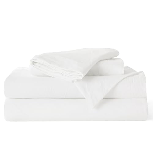 Bedsure 100% Washed Cotton Duvet Cover Queen Size - Natural White Minimalist Cotton Duvet Cover Linen Like for All Seasons - GentleSoft™ Plain Simple Bedding (Natural White, Queen, 90"x90") Bedsure