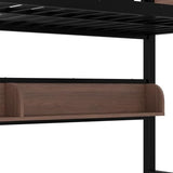 Harper & Bright Designs Twin Over Full Bunk Bed with Storage Shelves and LED Lights, Metal Bunk Bed Frame for Kid Teens, Space-Saving & Noise-Free Design, Black Harper & Bright Designs