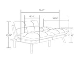 LLS 70.87" Velvet Futon Sofa Bed, Modern Convertible Sleeper Sofa Couch with Adjustable Backrest and Armrests, Tufted Loveseat Sofa with Metal Legs for Living Room, Bedroom, Apartment, Navy Blue LLS