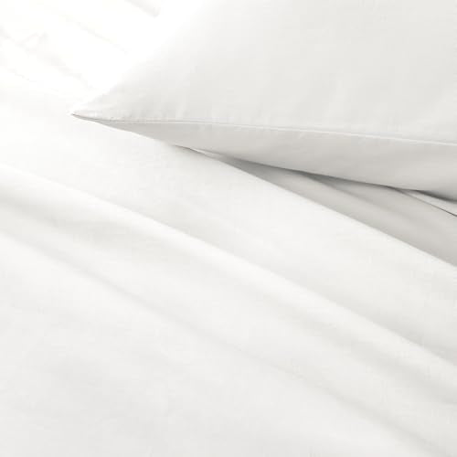 Comfort Spaces 100% Cotton Sheet Set Breathable, Lightweight, Soft with 12" Elastic Pocket Fits up to 14" Mattress, All Season Cozy Bedding, Matching Pillow Case, Twin White 3 Piece Comfort Spaces