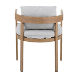 Christopher Knight Home Elko Acacia Wood Outdoor Dining Set for 6, Wooden 7 Piece Patio Dining Table Set, Outdoor Metal Dining Chair and Table Set with Cushion, Patio Furniture Set, Teak+Light Gray Christopher Knight Home