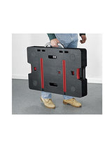 KETER 249137 Folding Workbench Portable Painted Tool Table with Integrated Handle 53 x 83 x 75.5 cm, Red-black Keter