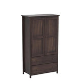 Shaker 2-Door Solid Wood Armoire Espresso Finish - 41x72x22 Brown Mission Craftsman Transitional Pine Includes Hardware Unknown