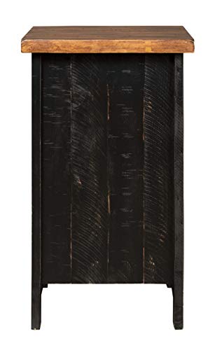 Signature Design by Ashley Valebeck Rustic Farmhouse Chair Side End Table with Cabinet Door, Distressed Black Signature Design by Ashley