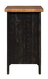 Signature Design by Ashley Valebeck Rustic Farmhouse Chair Side End Table with Cabinet Door, Distressed Black Signature Design by Ashley