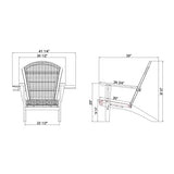 Cambridge Casual Auburn Padded Upholstered Outdoor Adirondack Chair, Teak Wood and All-Weather Wicker Cambridge Casual