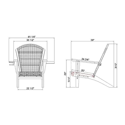 Cambridge Casual Auburn Padded Upholstered Outdoor Adirondack Chair, Teak Wood and All-Weather Wicker